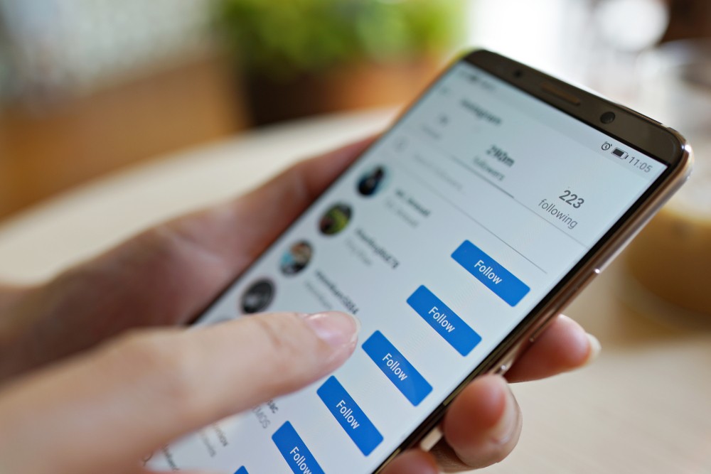 Close up of followers on Instagram.